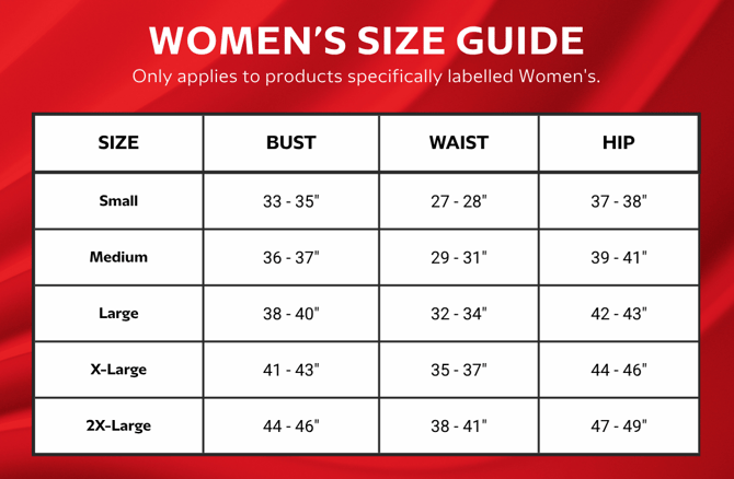 Womens Size Guide
